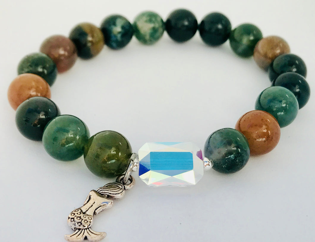 Reflection Collection Natural Green Agate - Mermaid Tales Handmade Jewelry